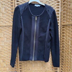 Calvin Klein Waffle Jacket Black with Gold‎ Zippers Women’s Large